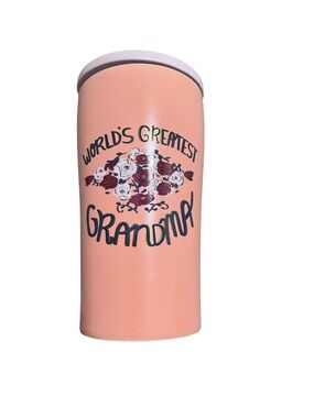 Opalhouse World's Greatest Grandma Peach Floral Stoneware Travel Mug With Lid